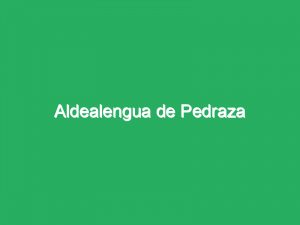 Aldealengua de Pedraza