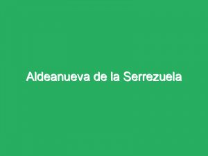 Aldeanueva de la Serrezuela