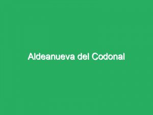 Aldeanueva del Codonal