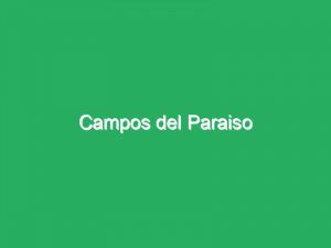 Campos del Paraiso