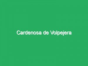 Cardenosa de Volpejera