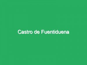 Castro de Fuentiduena