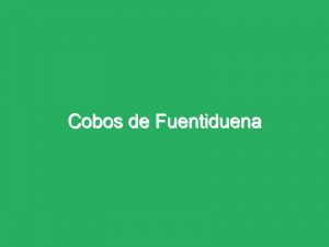 Cobos de Fuentiduena