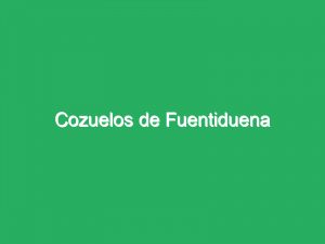Cozuelos de Fuentiduena
