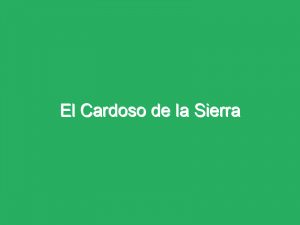 El Cardoso de la Sierra