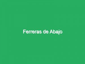 Ferreras de Abajo