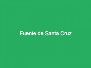 Fuente de Santa Cruz