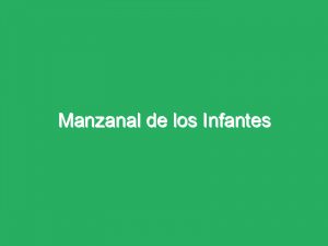 Manzanal de los Infantes