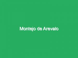 Montejo de Arevalo