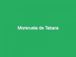 Moreruela de Tabara