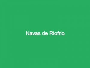 Navas de Riofrio