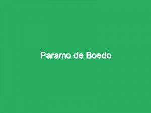 Paramo de Boedo