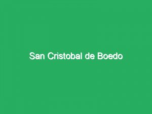 San Cristobal de Boedo
