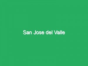 San Jose del Valle