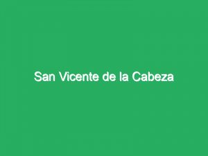 San Vicente de la Cabeza