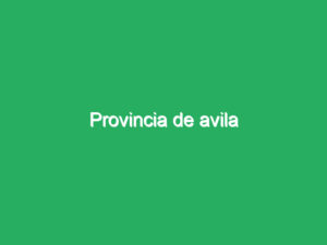 Provincia de avila